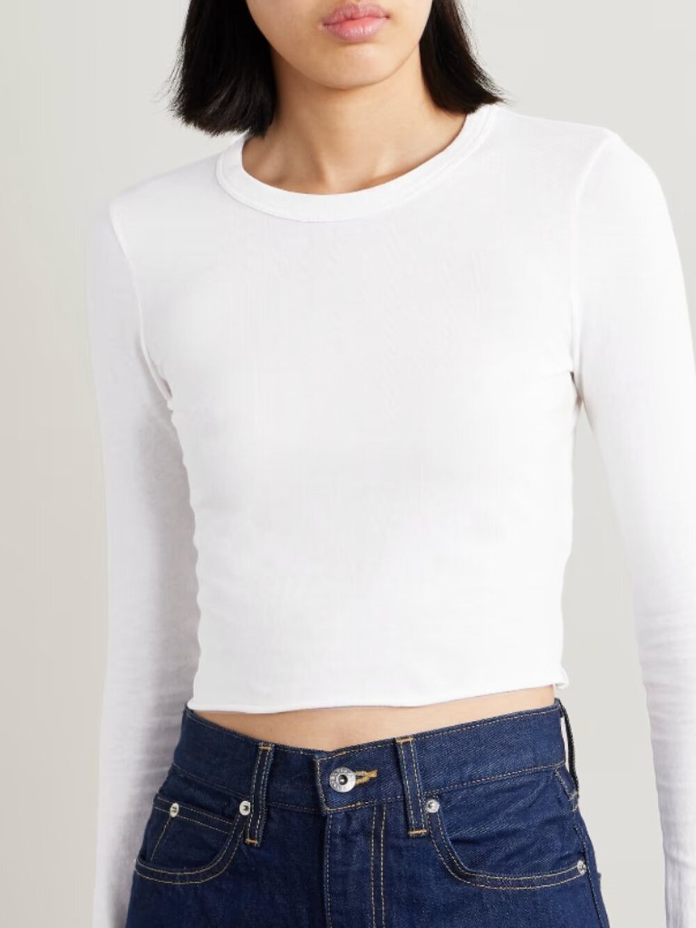 NWT White SLVRLAKE Cotton-jersey T-shirt- small